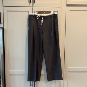 Double waist wide leg pants